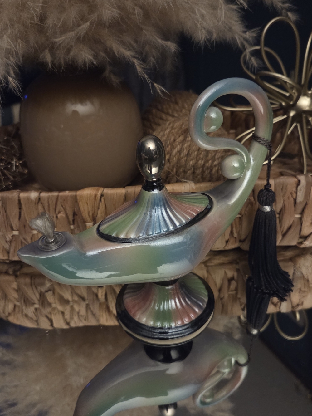 Genie Lamp Vintage 2001 MARTY Iridescent Genie Oil Lamp Decor - Picture 12 of 13